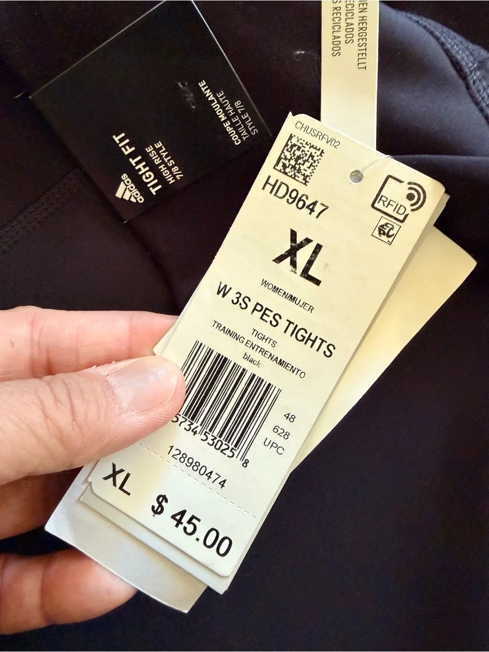 Adidas Black 3-Stripe Performance Leggings